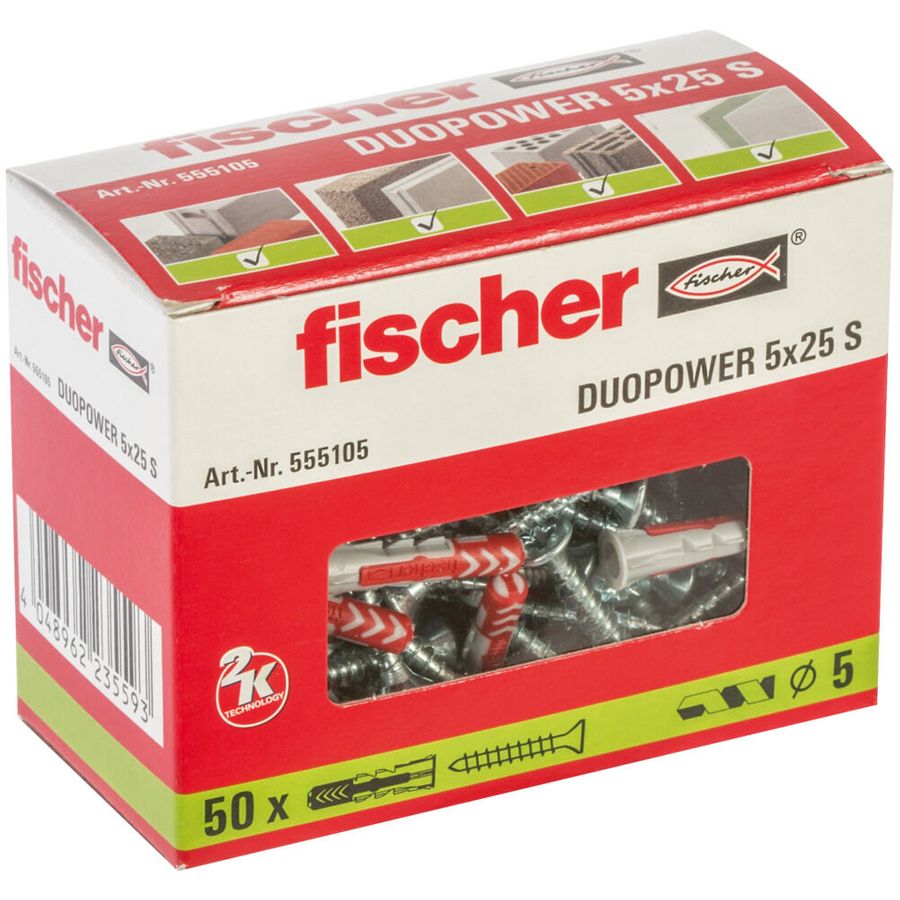Fischer DuoPower 5 X 25 With Screw 535458